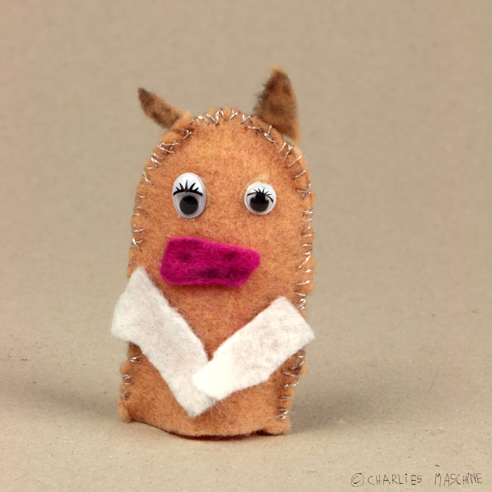 pig-lady - felt; Charlie age 7