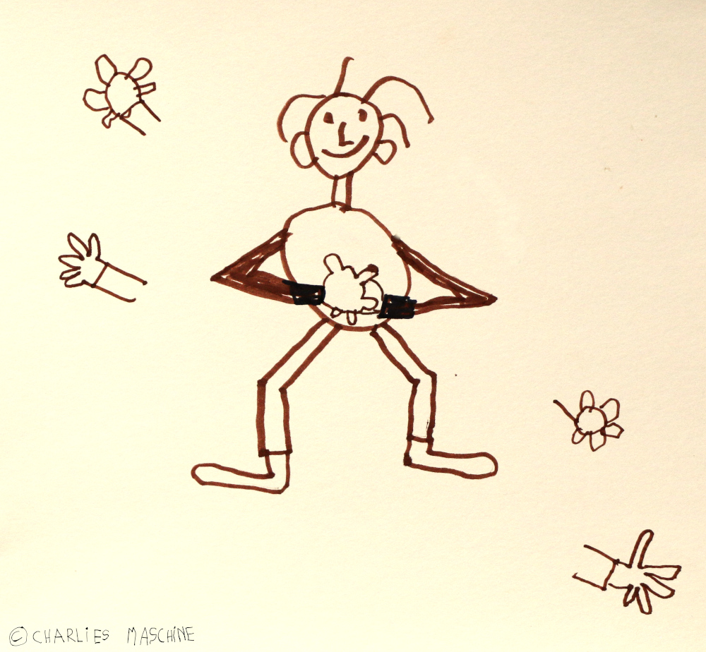 finger exercise - felt pen; Charlie age 4