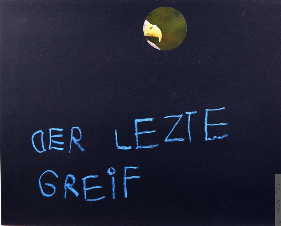 Der letzte Greif (The last griffin) – sticker and circle puncher; Charlie, age 4½“