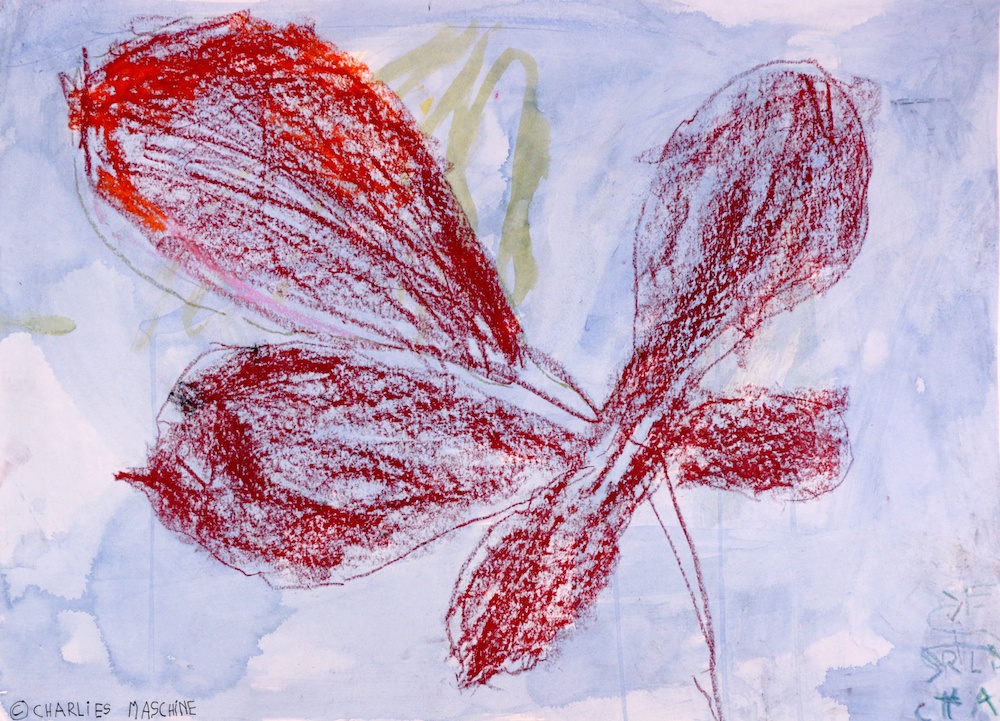 Kastanienblatt (Chestnut leaf) – wax crayon and watercolour; Charlie, age 6