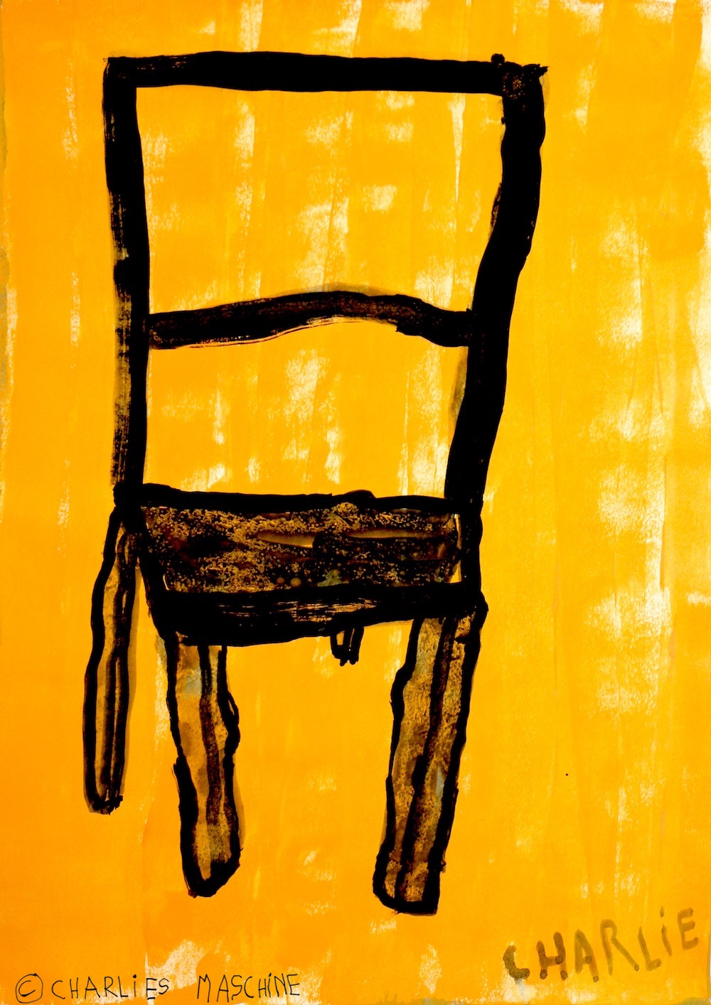 Stuhl (chair) – watercolour; Charlie, age 6