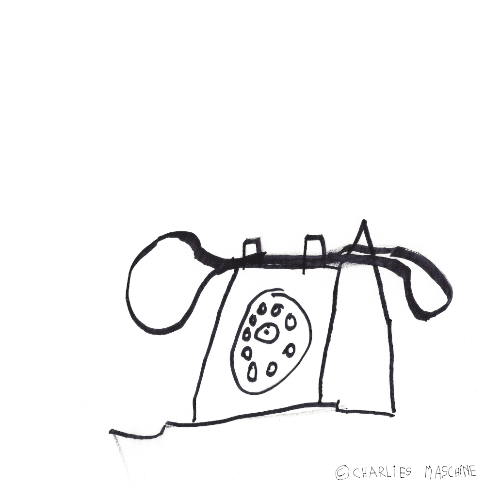 Telephone – magic marker drawing; Charlie age 5½