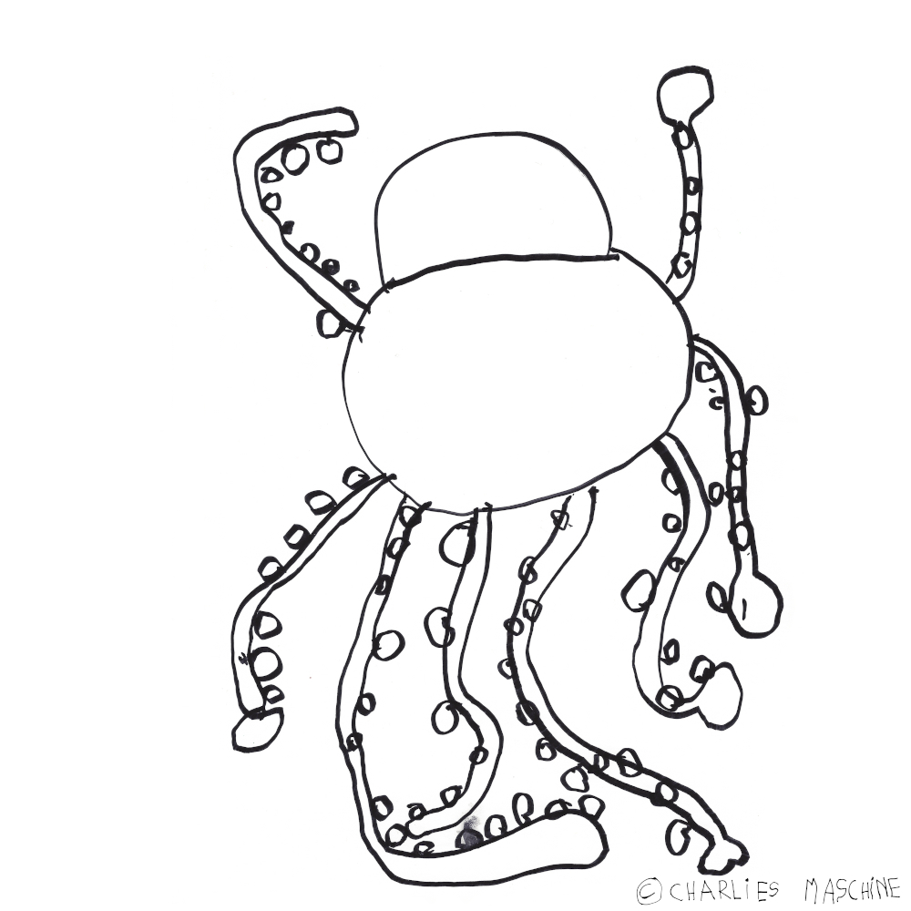 Octopus – magic marker drawing; Charlie age 6