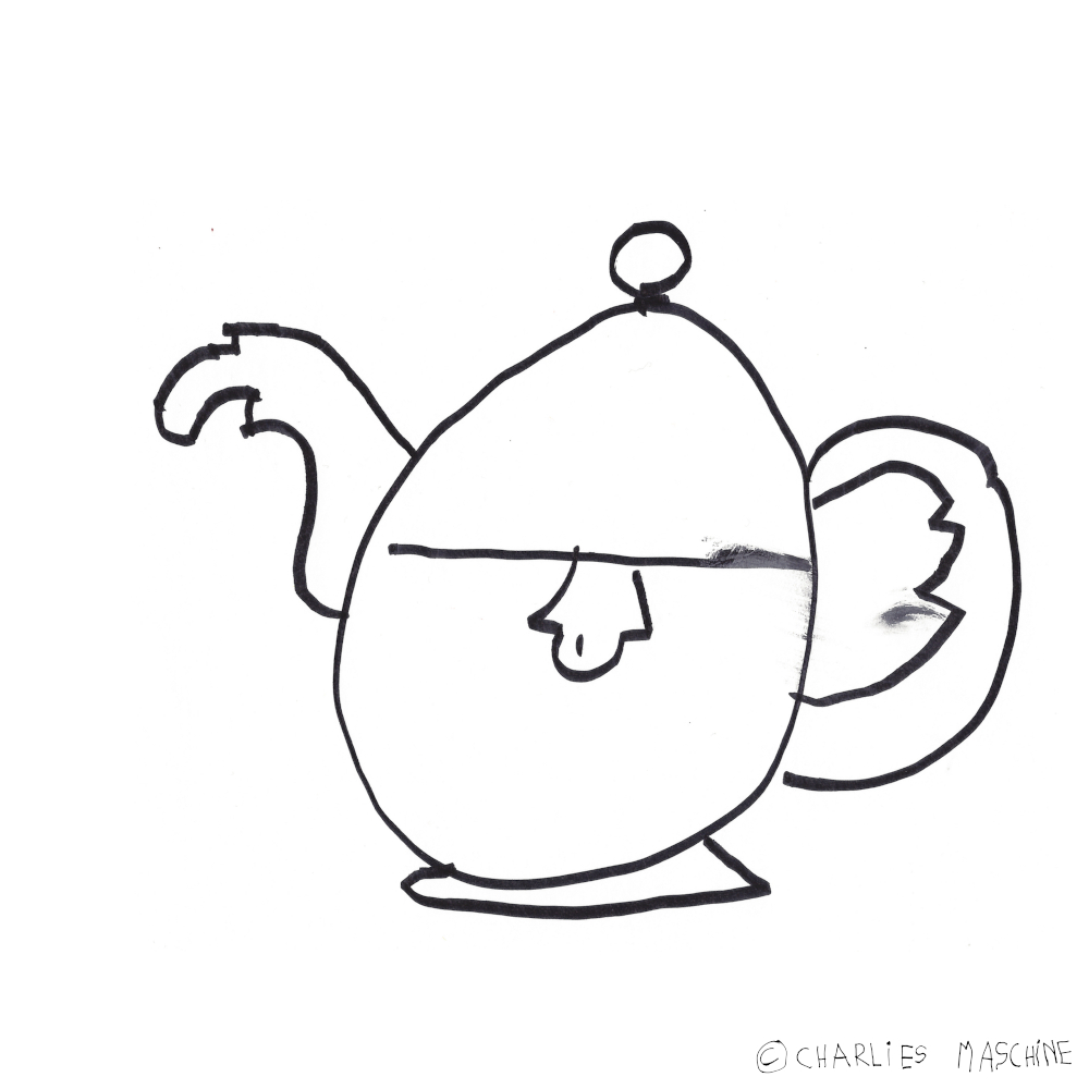 Teapot – magic marker drawing; Charlie age 5½